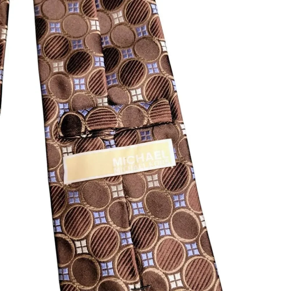 Tie Michael Kors Brown & Blue Silk Professional Business Career Preppy Necktie